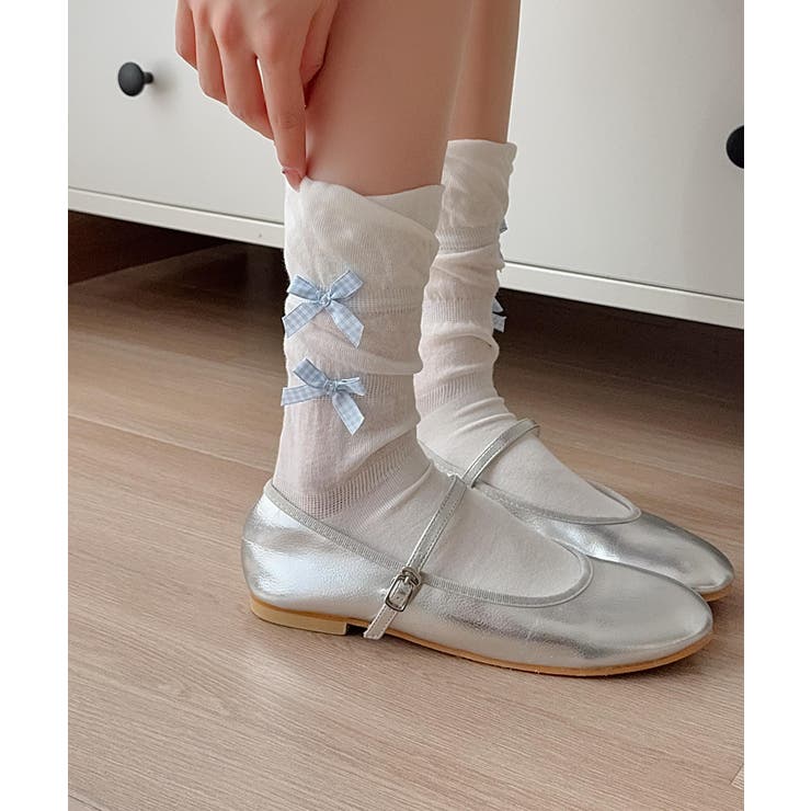 ギンガムリボンシャーリングソックス | aimoha  | 詳細画像34 