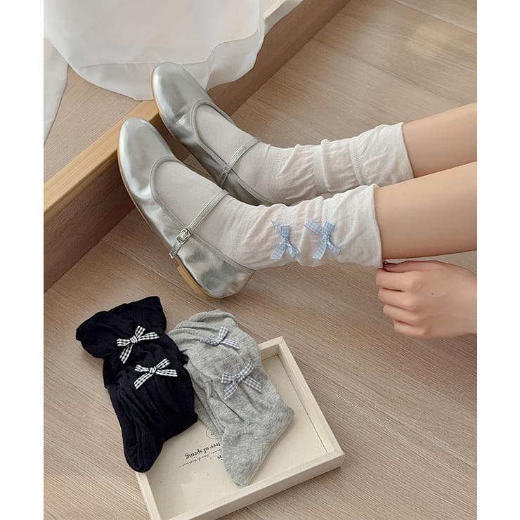 ギンガムリボンシャーリングソックス | aimoha  | 詳細画像35 