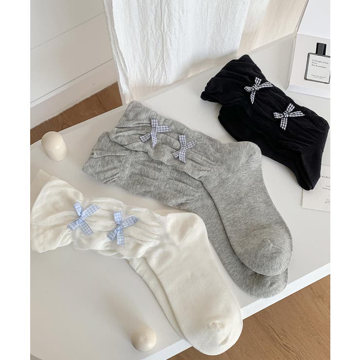 ギンガムリボンシャーリングソックス | aimoha  | 詳細画像8 