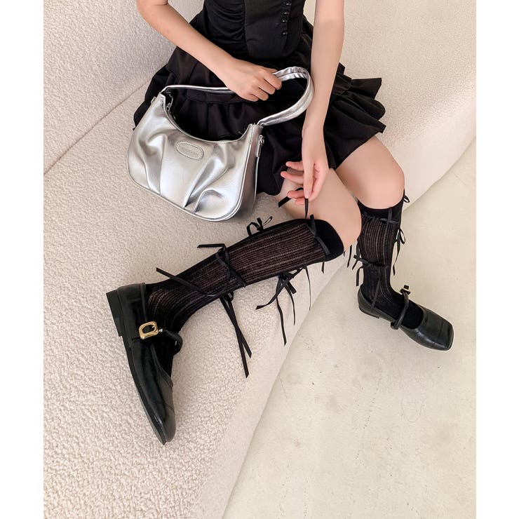 レースアップ風リボンロングソックス | aimoha  | 詳細画像26 