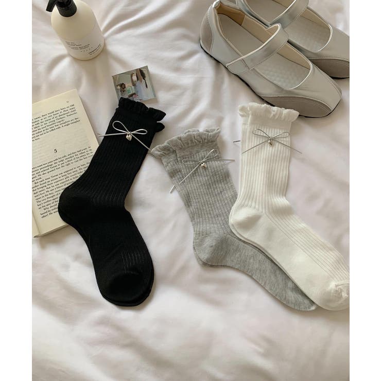 チャーム付きリボンフリルレッグウォーマー | aimoha  | 詳細画像10 