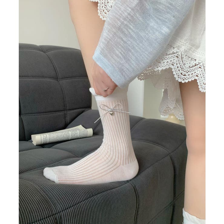 チャーム付きリボンフリルレッグウォーマー | aimoha  | 詳細画像16 