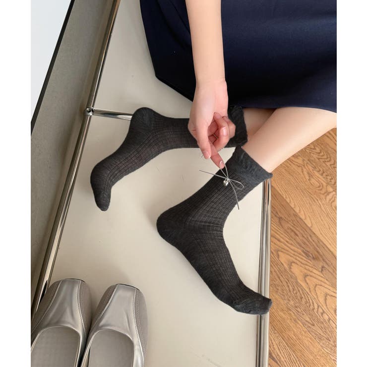 チャーム付きリボンフリルレッグウォーマー | aimoha  | 詳細画像25 