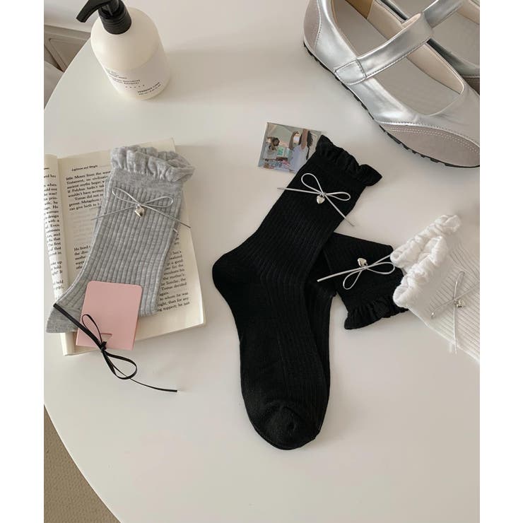 チャーム付きリボンフリルレッグウォーマー | aimoha  | 詳細画像5 