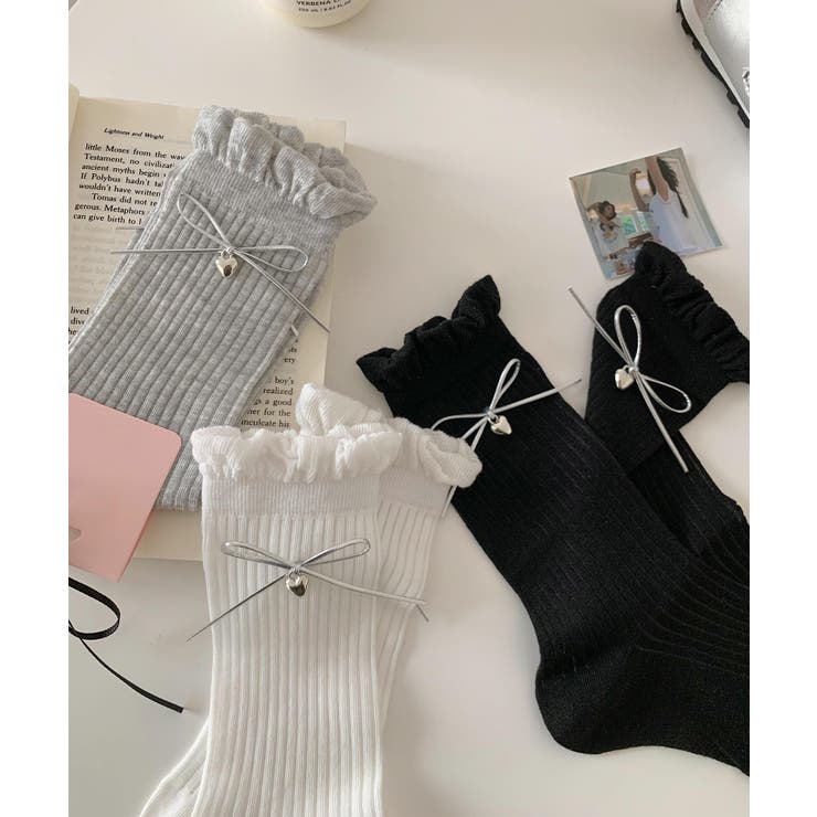 チャーム付きリボンフリルレッグウォーマー | aimoha  | 詳細画像6 