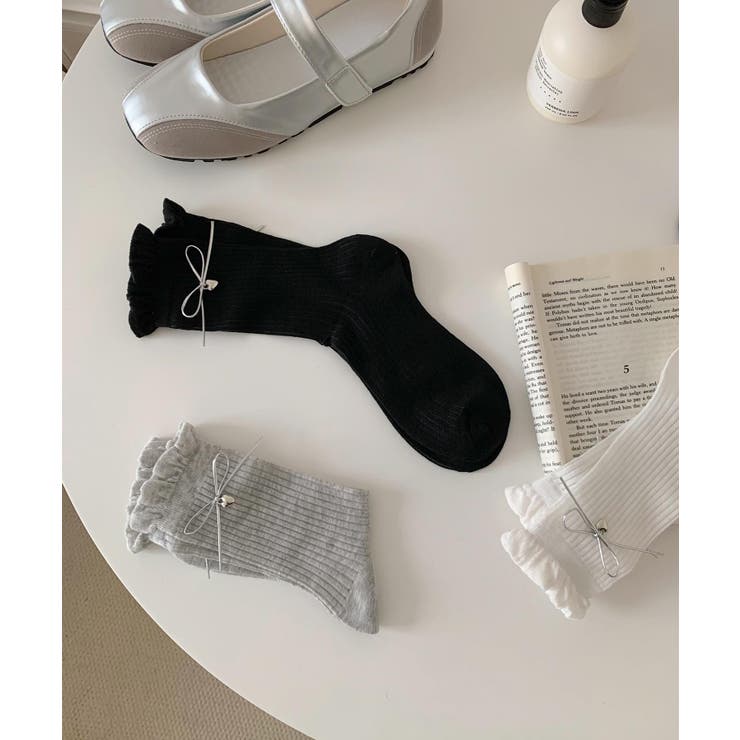 チャーム付きリボンフリルレッグウォーマー | aimoha  | 詳細画像7 