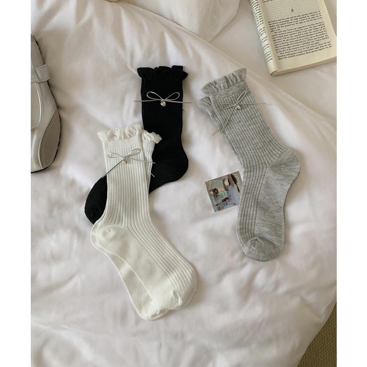 チャーム付きリボンフリルレッグウォーマー | aimoha  | 詳細画像8 