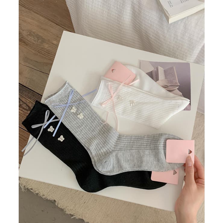 ボタン付きリブソックス | aimoha  | 詳細画像15 