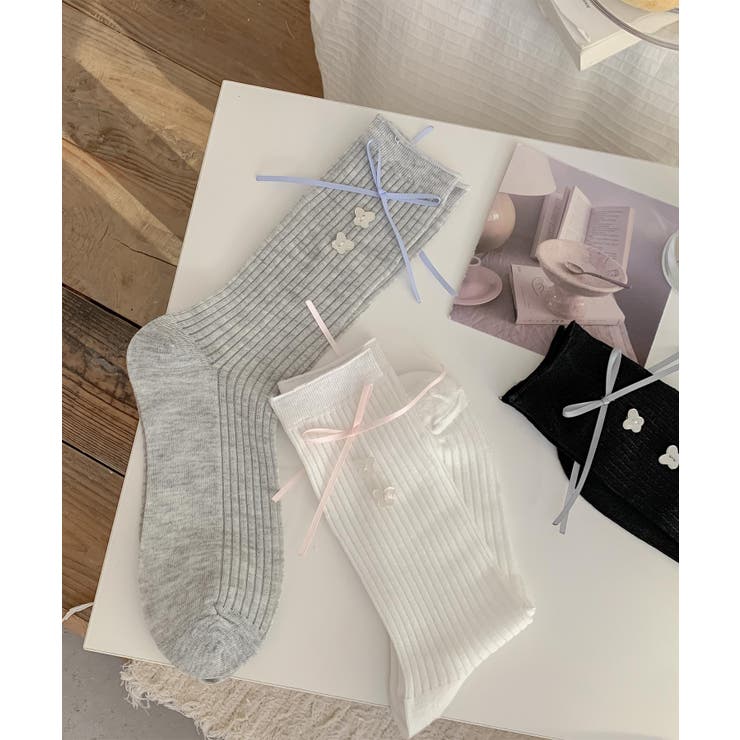 ボタン付きリブソックス | aimoha  | 詳細画像8 