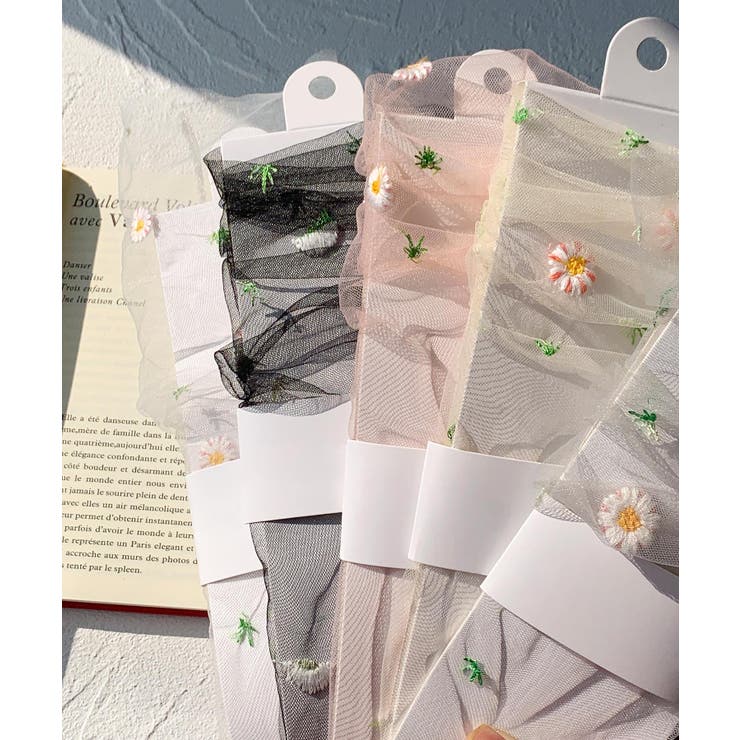 フラワー刺繍シアーソックス | aimoha  | 詳細画像6 