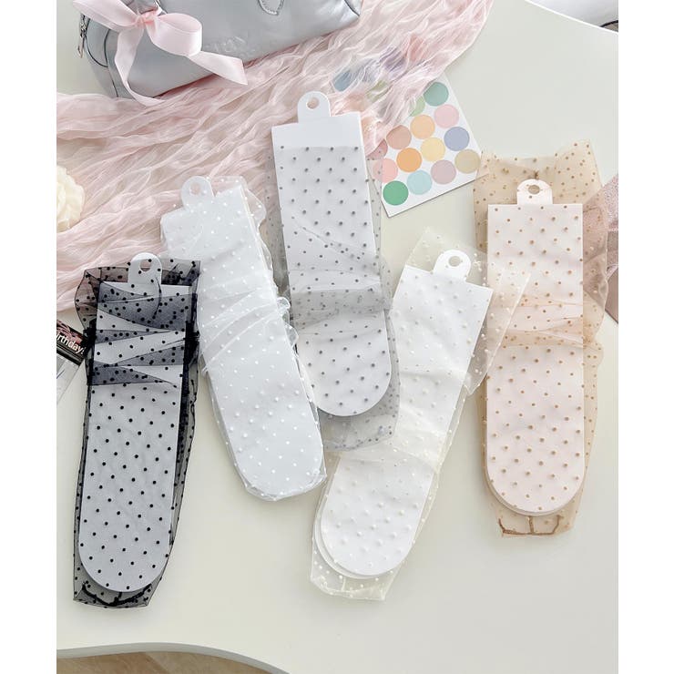 ドット×レースシアーソックス | aimoha  | 詳細画像15 