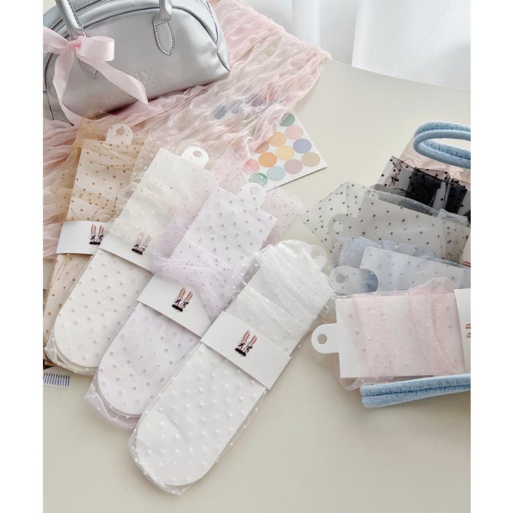 ドット×レースシアーソックス | aimoha  | 詳細画像19 