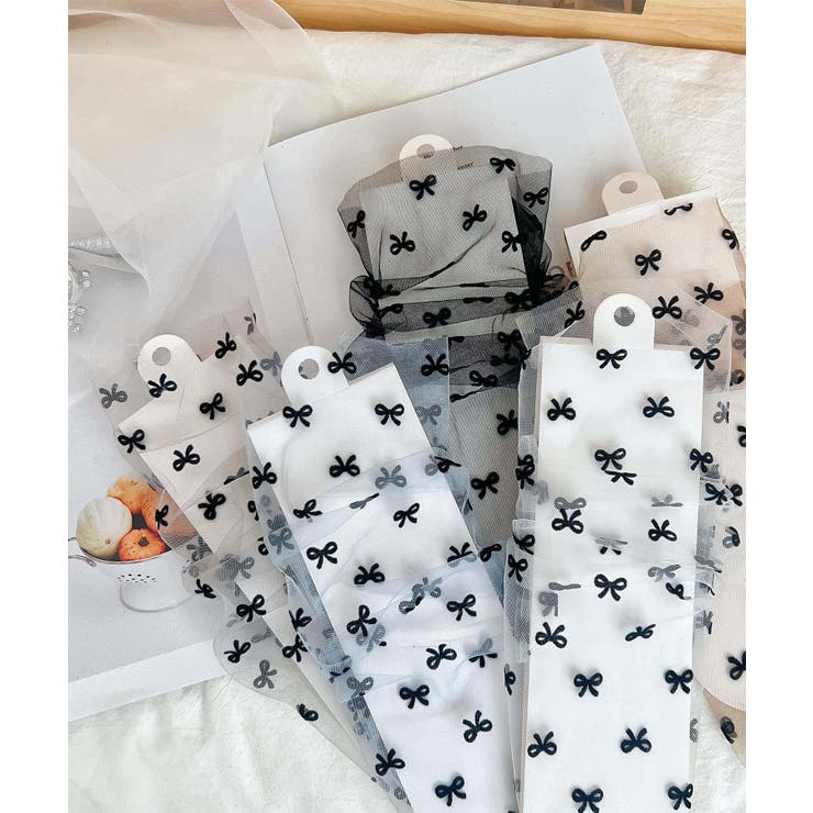 リボン総柄チュールソックス | aimoha  | 詳細画像10 