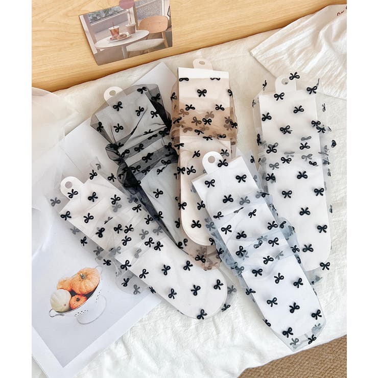 リボン総柄チュールソックス | aimoha  | 詳細画像11 