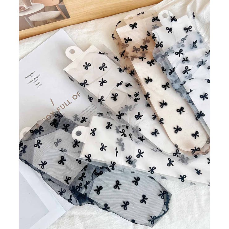 リボン総柄チュールソックス | aimoha  | 詳細画像14 