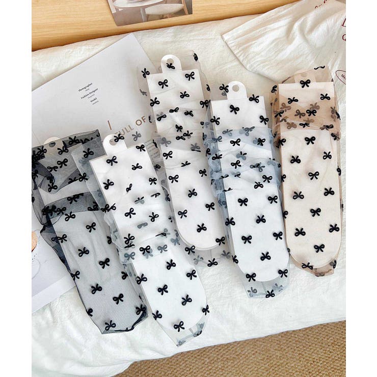 リボン総柄チュールソックス | aimoha  | 詳細画像18 