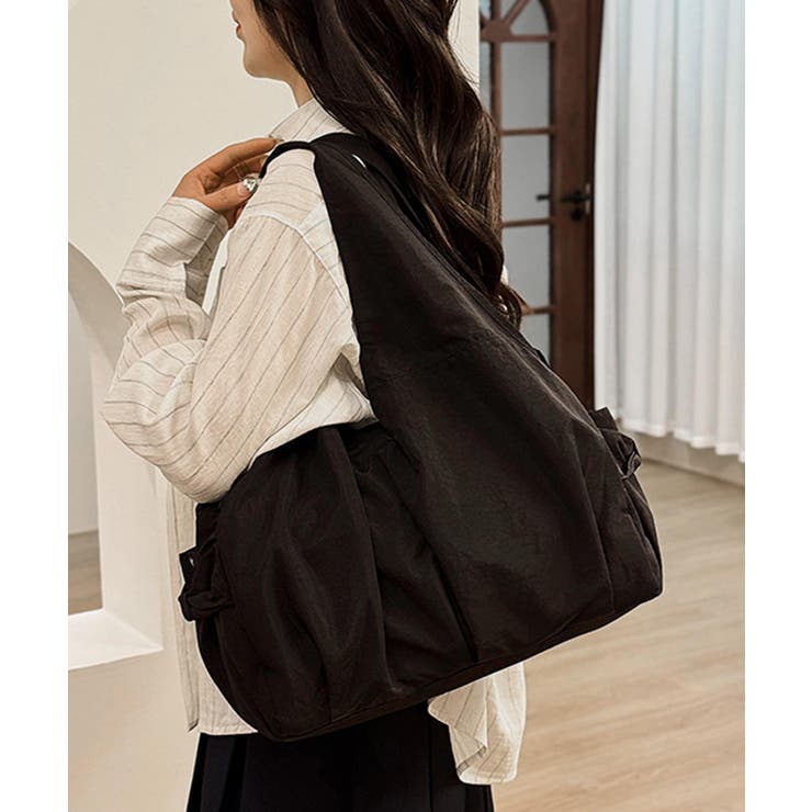 ブラック | 【B.A.G.】ショルダーナイロントートバッグ | aimoha 