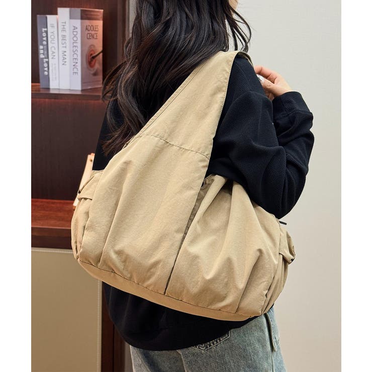 ベージュ | 【B.A.G.】ショルダーナイロントートバッグ | aimoha 