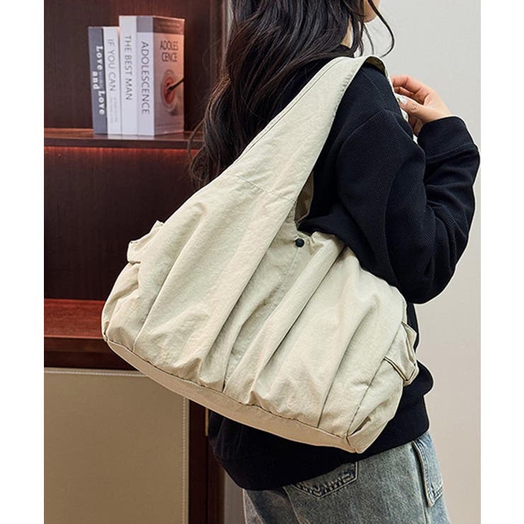 オフホワイト | 【B.A.G.】ショルダーナイロントートバッグ | aimoha 