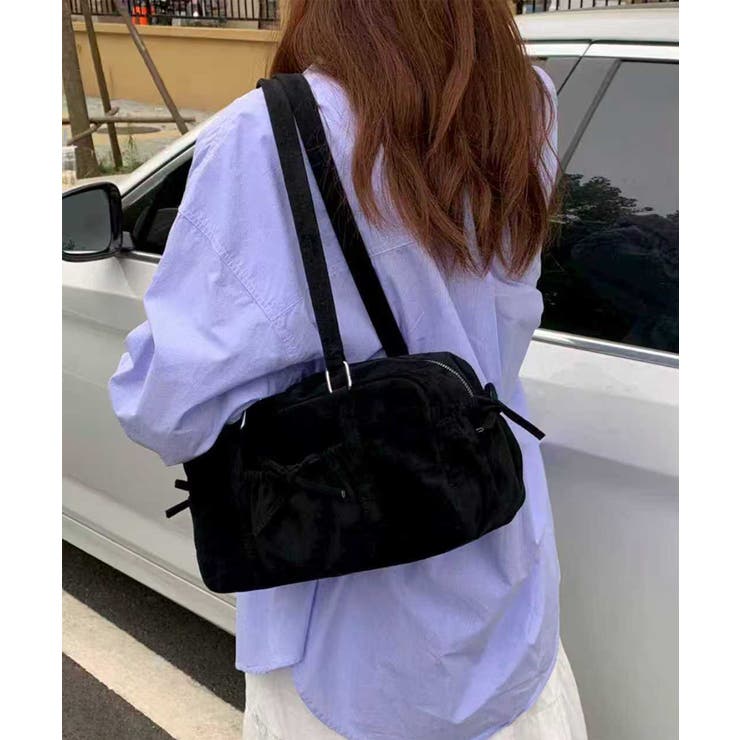 ブラック | HOOK for girls リボンショルダーバゲットバッグ | HOOK