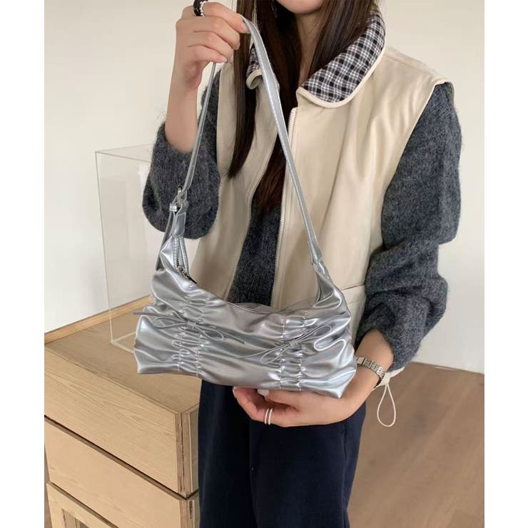 シルバー | HOOK for girls ルーズギャザーワンショルダーバッグ | HOOK