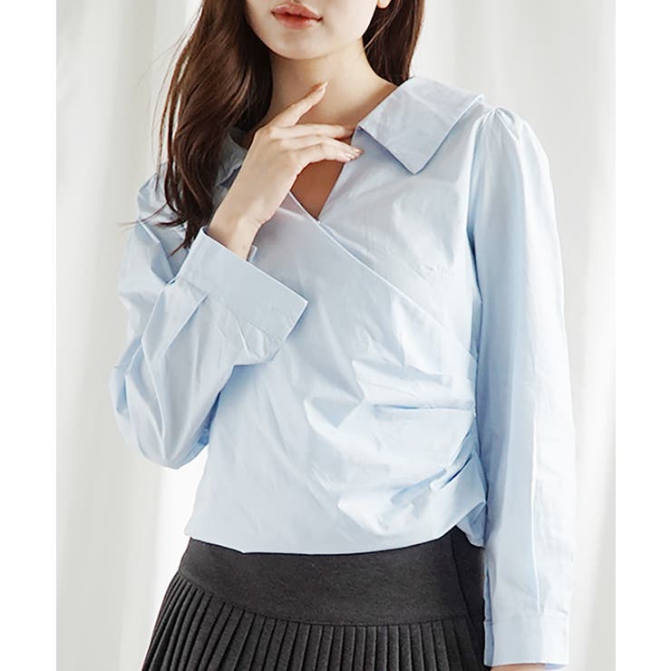 【Jasmine】Vネックアシメトリーブラウス Jasmine Grandifl… | aimoha  | 詳細画像2 