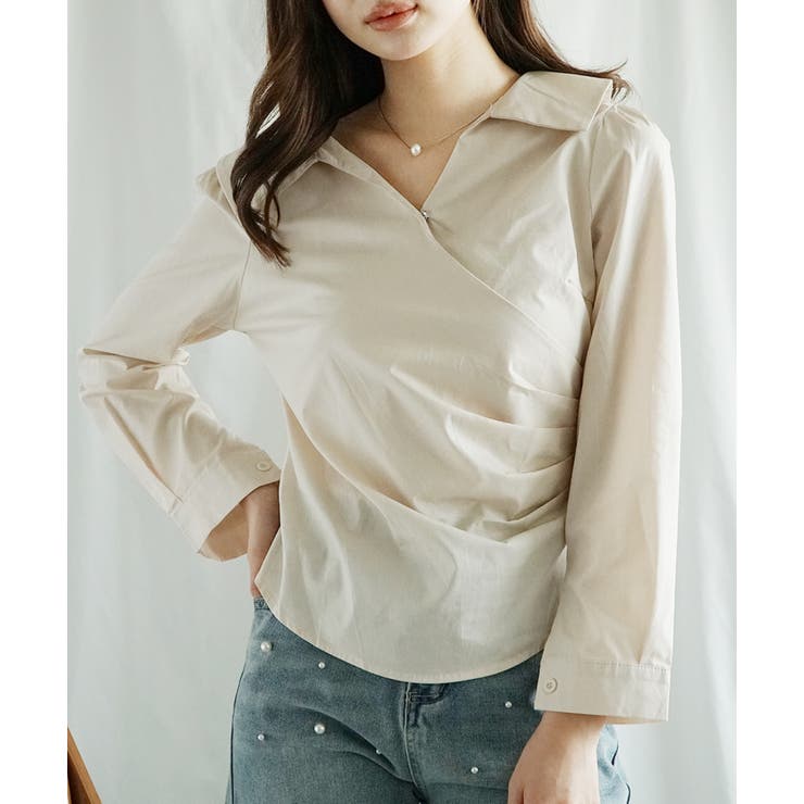 【Jasmine】Vネックアシメトリーブラウス Jasmine Grandifl… | aimoha  | 詳細画像11 