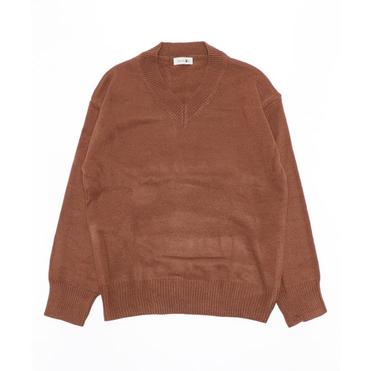 Vネック片畦ニットプルオーバー ロンT スウェット | aimoha men | 詳細画像25 