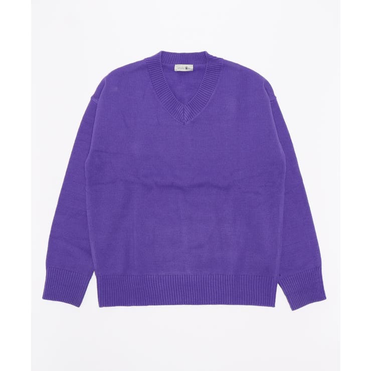 Vネック片畦ニットプルオーバー ロンT スウェット | aimoha men | 詳細画像23 