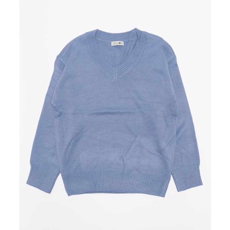 Vネック片畦ニットプルオーバー ロンT スウェット | aimoha men | 詳細画像24 