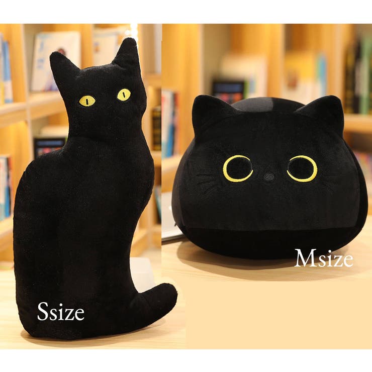 ブラック | aimoha home猫 ぬいぐるみ 癒しクッション | aimoha 