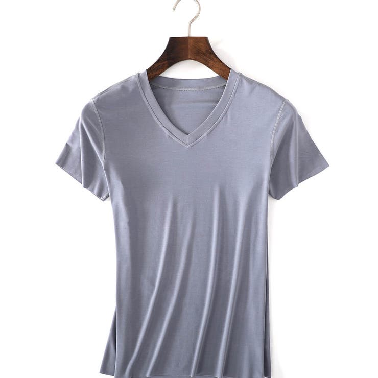 LIGHT BLUE | 切りっぱなしV型Teeシャツ | aimoha men
