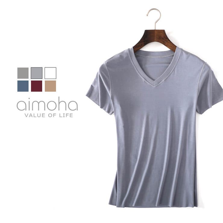 切りっぱなしV型Teeシャツ | aimoha men | 詳細画像1 