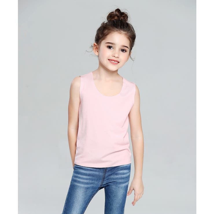 PINK | シームレスU型タンクトップ | aimoha kids