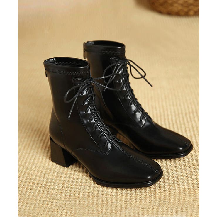 ローヒール ショートブーツ レディース[品番：XT000006501]｜aimoha