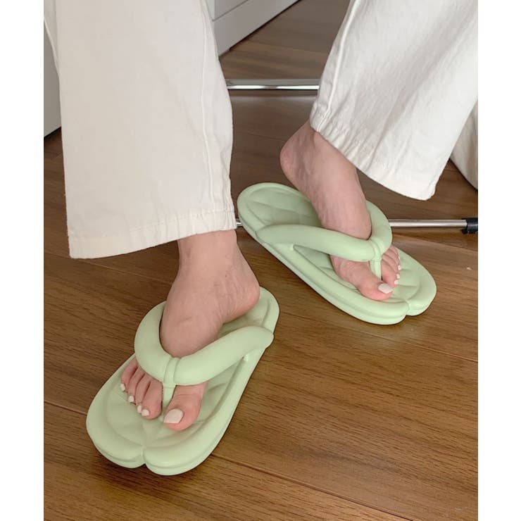 グリーン | 柔らかクッションEVA羊のヒズメビーチサンダルスリッパ＆ルームシューズ サンダル… | aimoha 