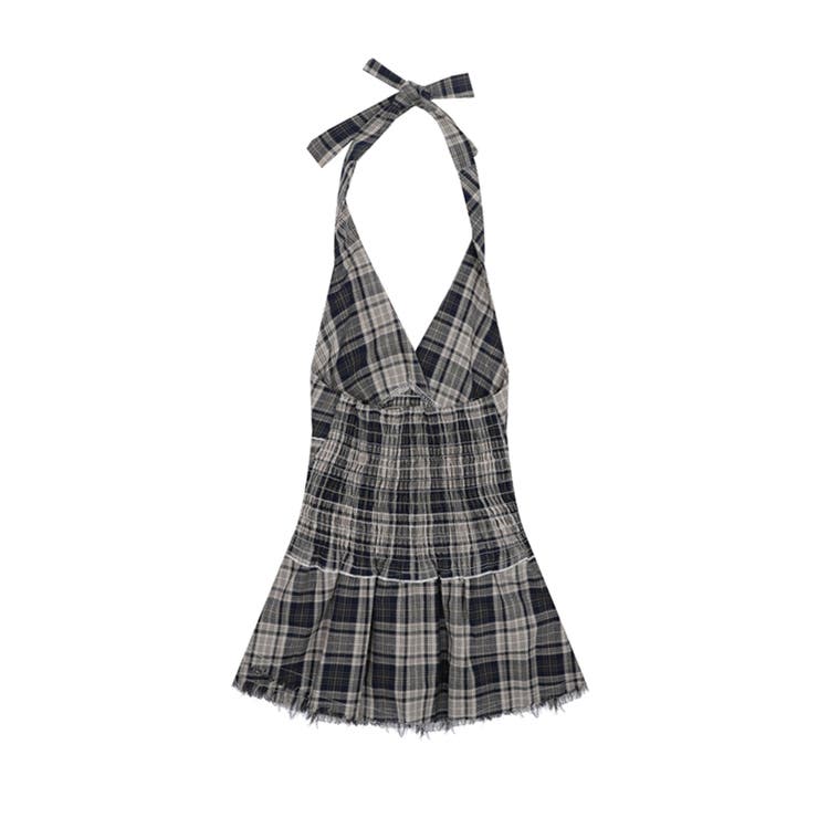バイヤー厳選用品 HOOK】for チェック柄ホルターネックミニワンピース[品番 girls ワンピース