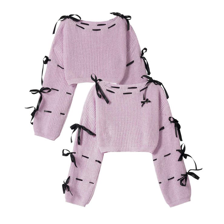 ピンク | 【HOOK】for girls リボンと通しアンサンブルトップス キャミソール | HOOK