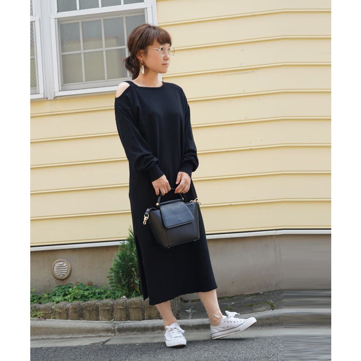 ワンショルダー風スリット入りニットワンピース アシンメトリー ワンピ 品番 Xt Aimoha アイモハ のレディースファッション通販 Shoplist ショップリスト