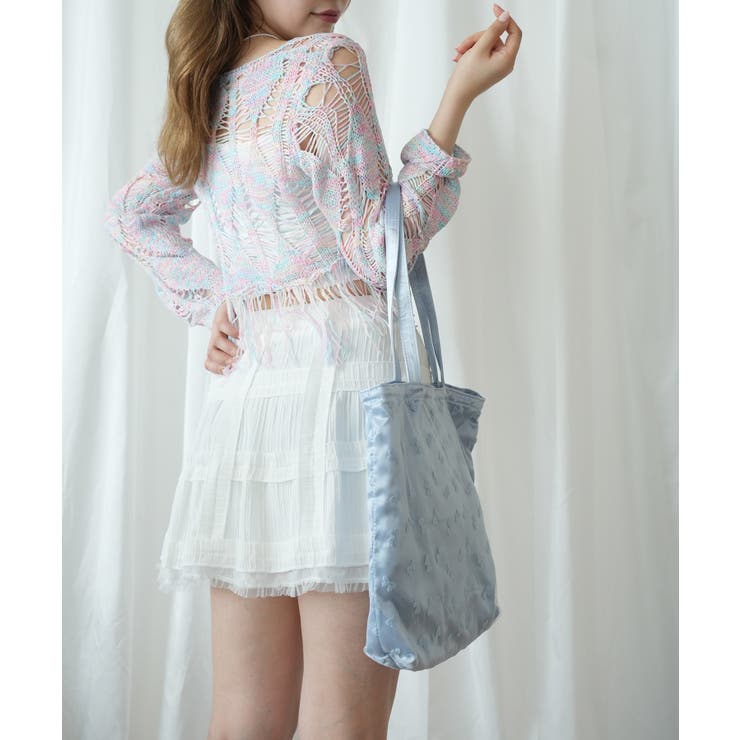 【HOOK】for girls リボン総柄フロッキー生地トートバッグ | HOOK | 詳細画像17 