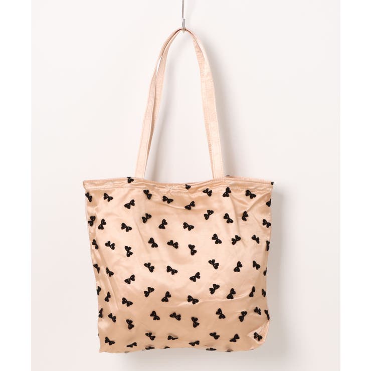 【HOOK】for girls リボン総柄フロッキー生地トートバッグ | HOOK | 詳細画像19 