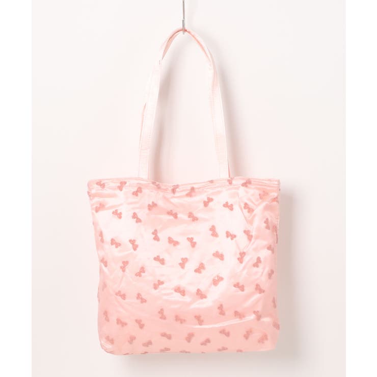 【HOOK】for girls リボン総柄フロッキー生地トートバッグ | HOOK | 詳細画像2 