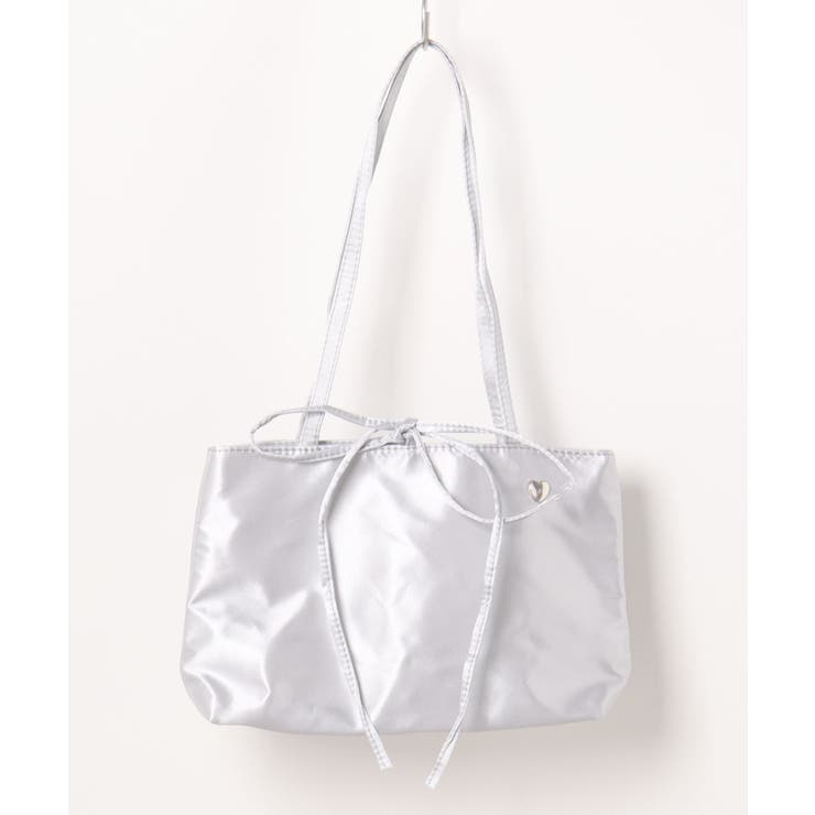 【HOOK】for girls リボン無地シルク風トートバッグ Y2K | aimoha  | 詳細画像13 