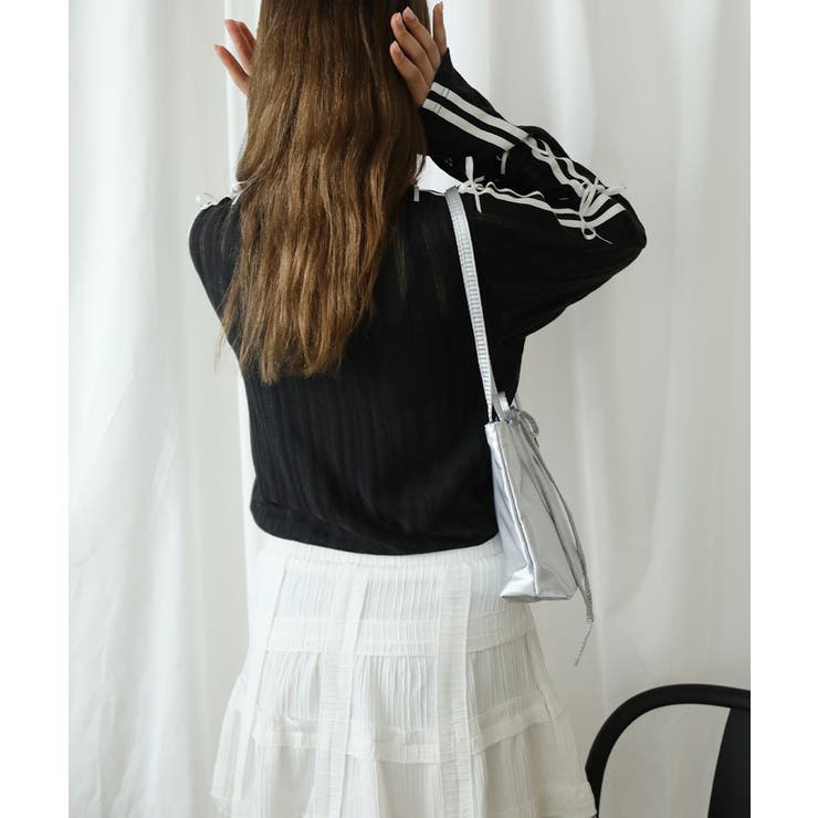 【HOOK】for girls リボン無地シルク風トートバッグ Y2K | aimoha  | 詳細画像22 