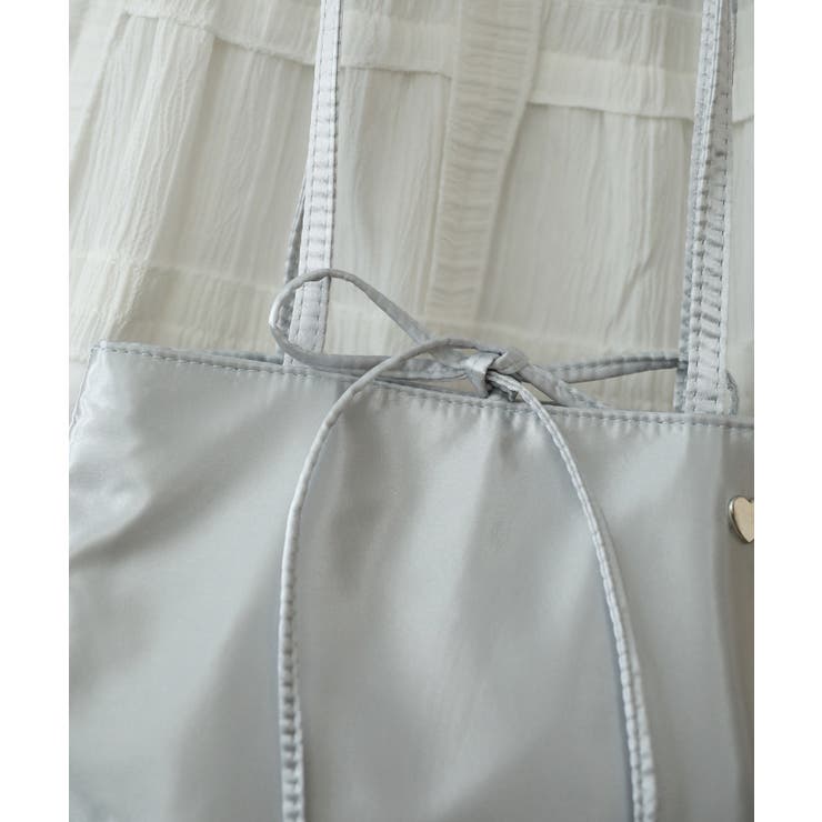 【HOOK】for girls リボン無地シルク風トートバッグ Y2K | aimoha  | 詳細画像25 