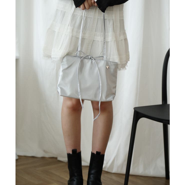 【HOOK】for girls リボン無地シルク風トートバッグ Y2K | aimoha  | 詳細画像29 