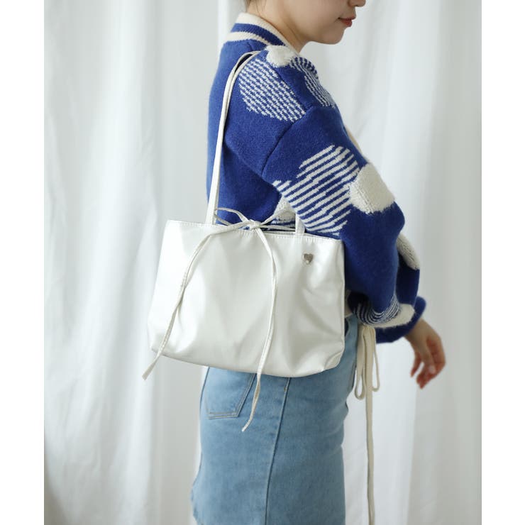 【HOOK】for girls リボン無地シルク風トートバッグ Y2K | aimoha  | 詳細画像42 