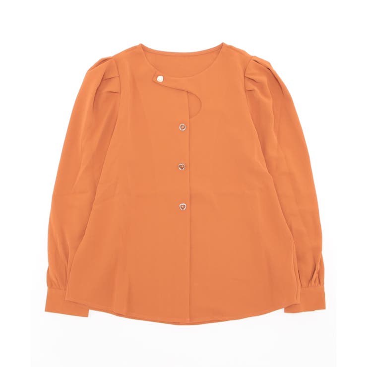 ノーカラーフロントデザインブラウス 長袖シャツ 韓国ファッション | aimoha  | 詳細画像26 