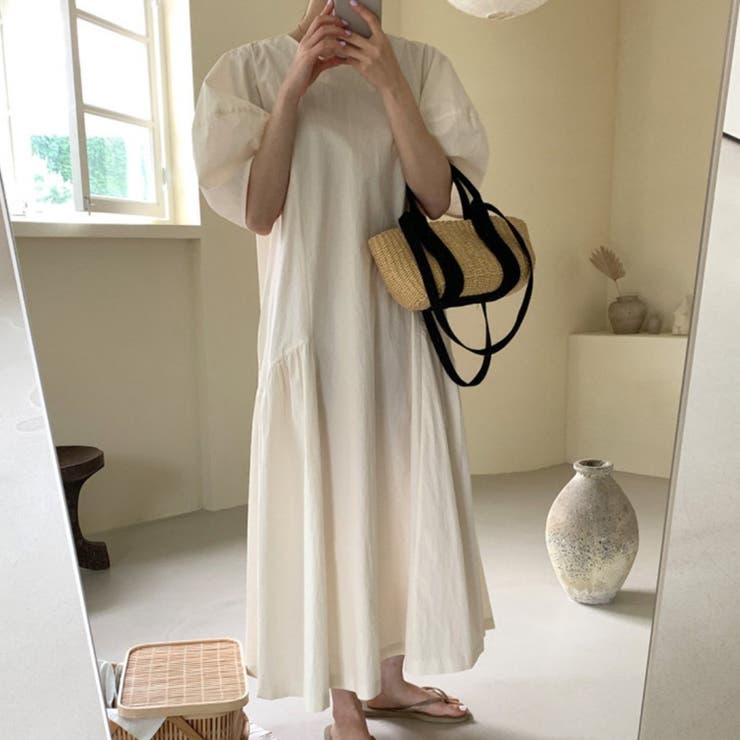 ★韓国人気★I AM MARI★SPAN WRAP DRESS マキシワンピ【韓国ファッション】[品番：ZJ000027241]｜Girly