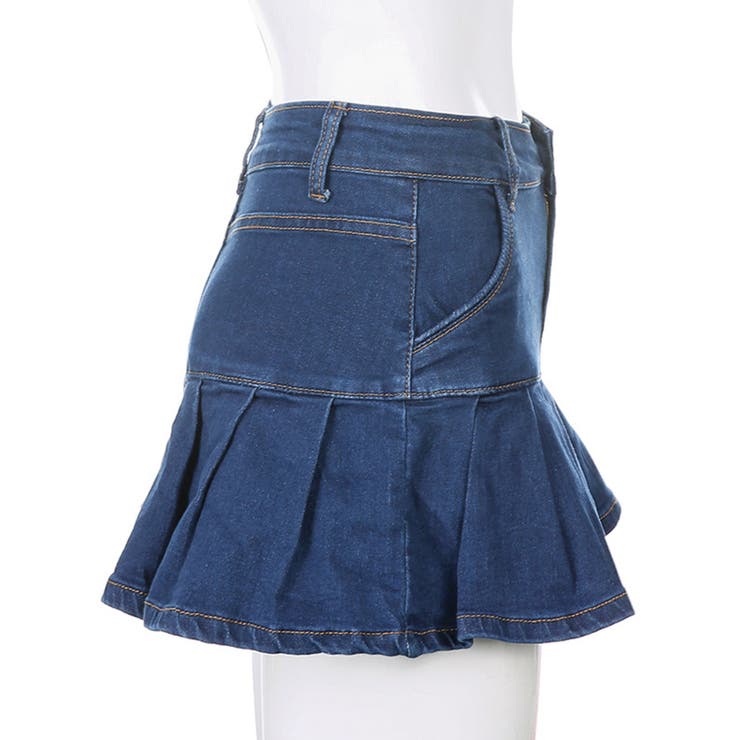 タックプリーツデニムミニスカート 【Jasmine】韓国ファッション スカート | aimoha  | 詳細画像6 